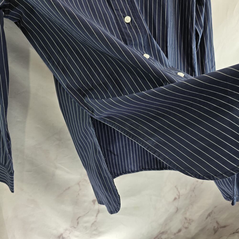 Everlane Shirt Womens Blue Striped Button Oversized Poplin Boyfriend Supima - Picture 12 of 16